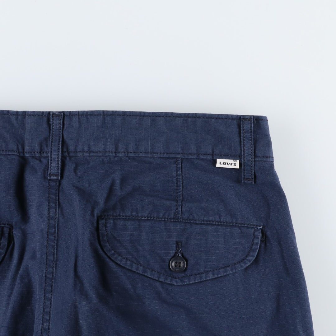 Levi's cargo shorts, men's size W32 (approx.) cotton navy blue type Vintage Second Hand
