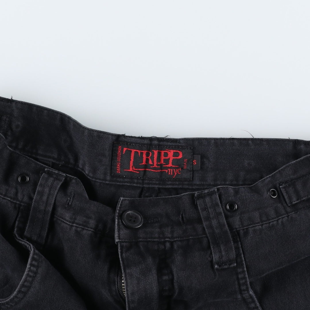 TRIPP NYC Bondage Pants Cargo Shorts Half Pants Men's W30 equivalent cotton black type Vintage Second Hand