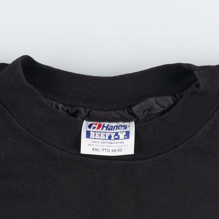 80'S Hanes BEEFY-T Monkey Print Animal T-Shirt, Made in USA, Men's XXL equivalent, Vintage cotton black type Vintage Second Hand