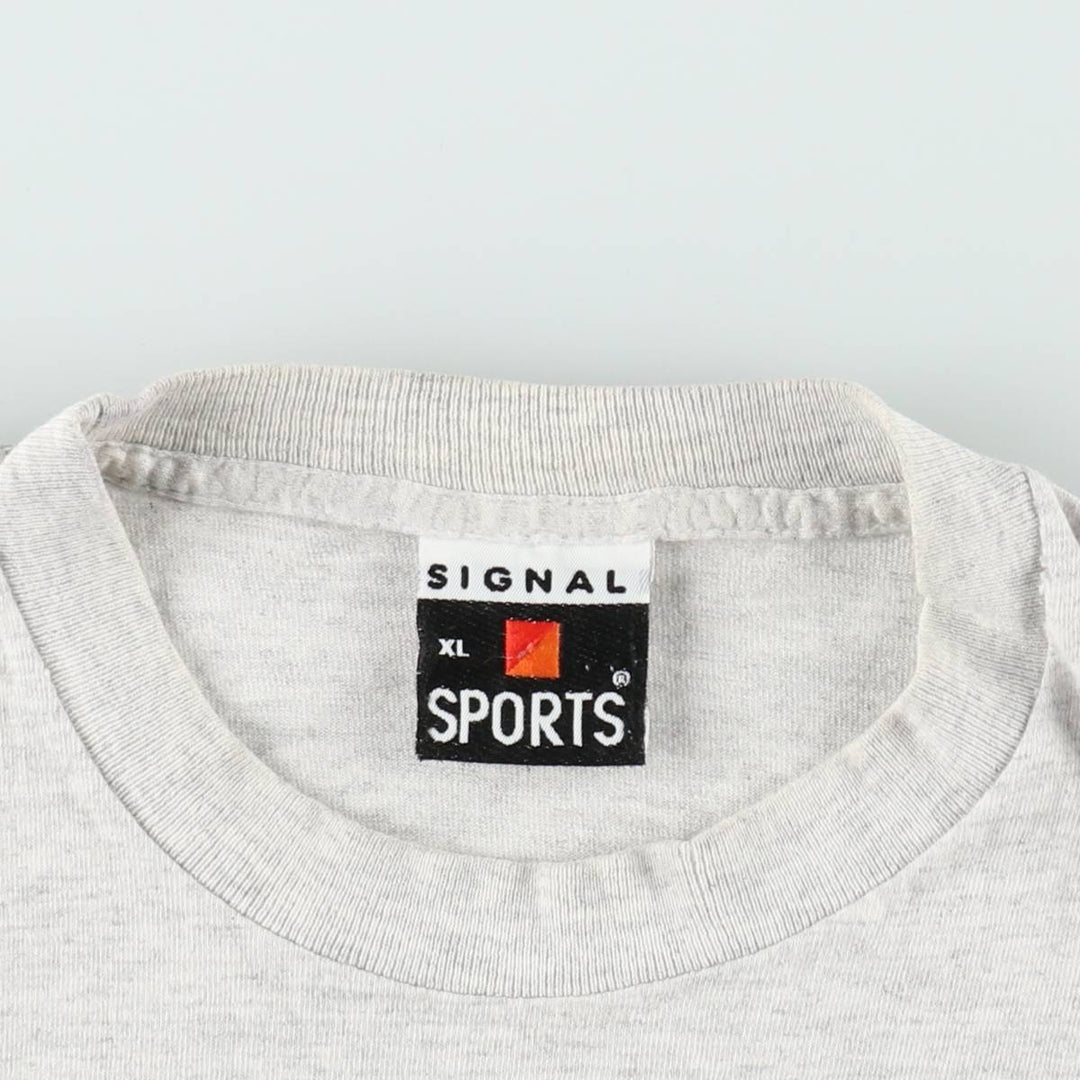 90'S SIGNAL Eagle Pattern Animal T-Shirt, Made in USA, Men's XL equivalent, Vintage cotton gray type Vintage Second Hand