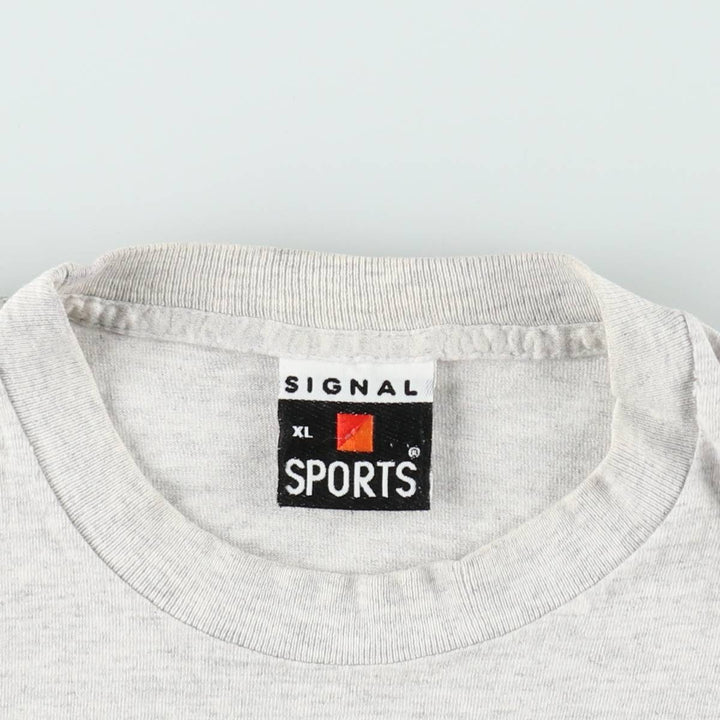 90'S SIGNAL Eagle Pattern Animal T-Shirt, Made in USA, Men's XL equivalent, Vintage cotton gray type Vintage Second Hand