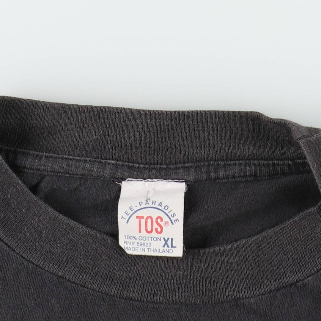 90'S Tee-Paradise Wolf Pattern Animal T-Shirt, Men's XL equivalent, Vintage cotton black type Vintage Second Hand