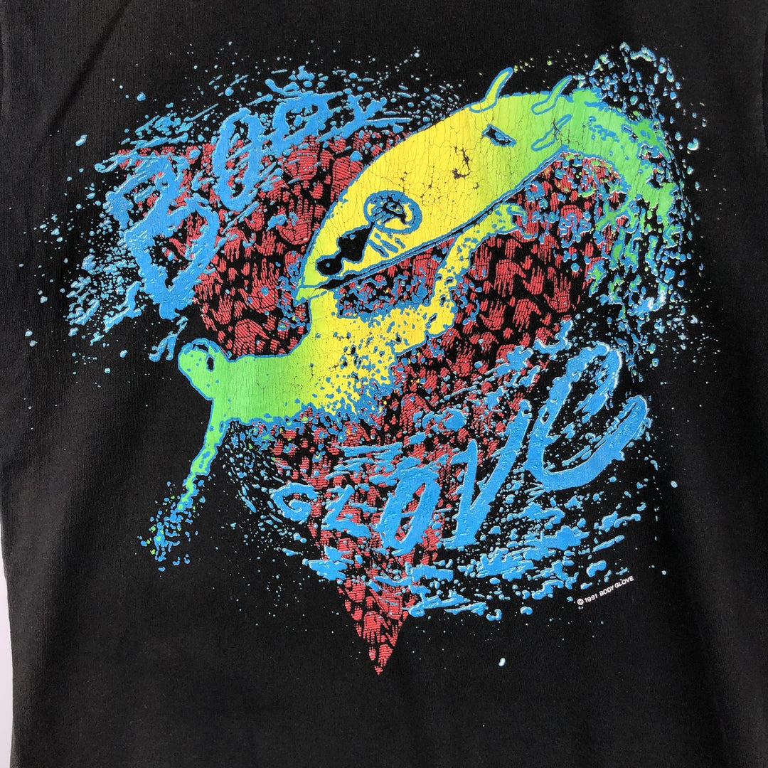 90'S BODY GLOVE surf/skate t-shirt, men's size M equivalent, vintage. unclear black type Vintage Second Hand
