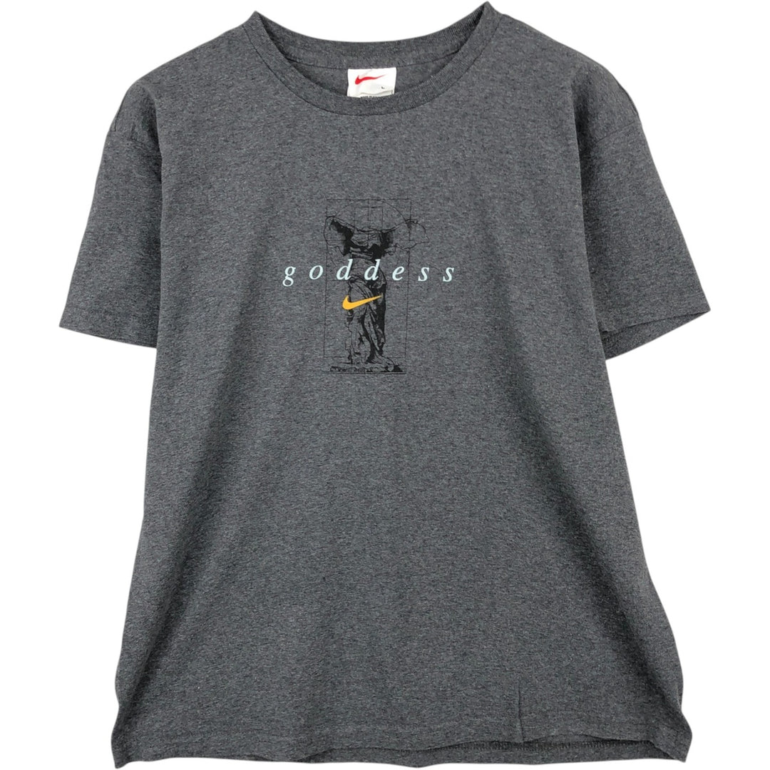 90'S Nike Logo Print T-Shirt, Made in USA, Men's Size L (approx.), Vintage cotton gray type Vintage Second Hand
