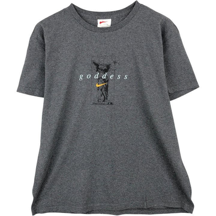 90'S Nike Logo Print T-Shirt, Made in USA, Men's Size L (approx.), Vintage cotton gray type Vintage Second Hand