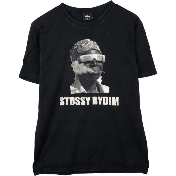 STUSSY surf skate T-shirt, size M for men cotton black type Vintage Second Hand