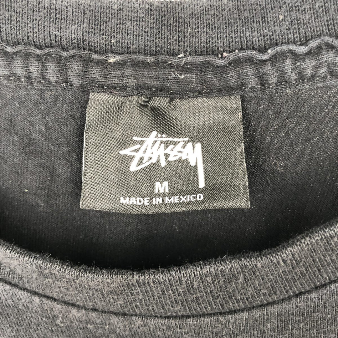 STUSSY surf skate T-shirt, size M for men cotton black type Vintage Second Hand