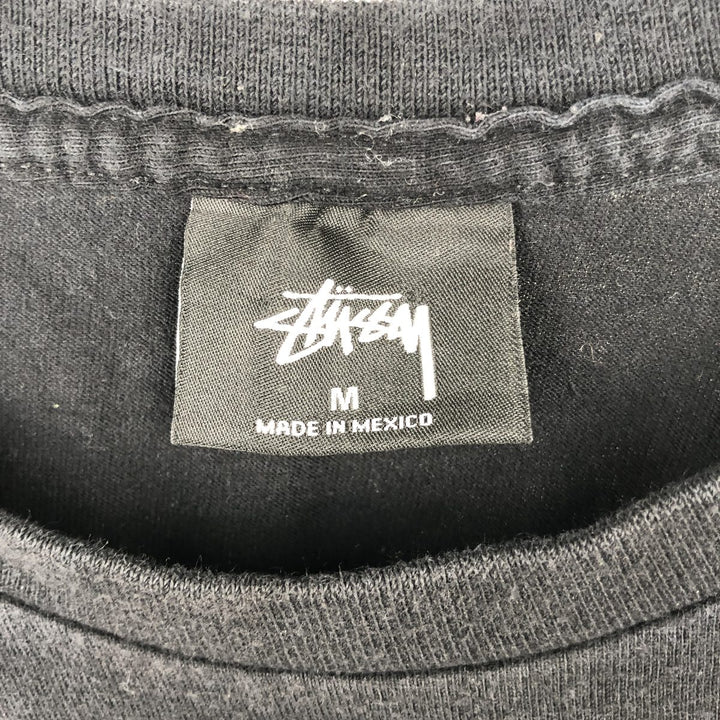 STUSSY surf skate T-shirt, size M for men cotton black type Vintage Second Hand