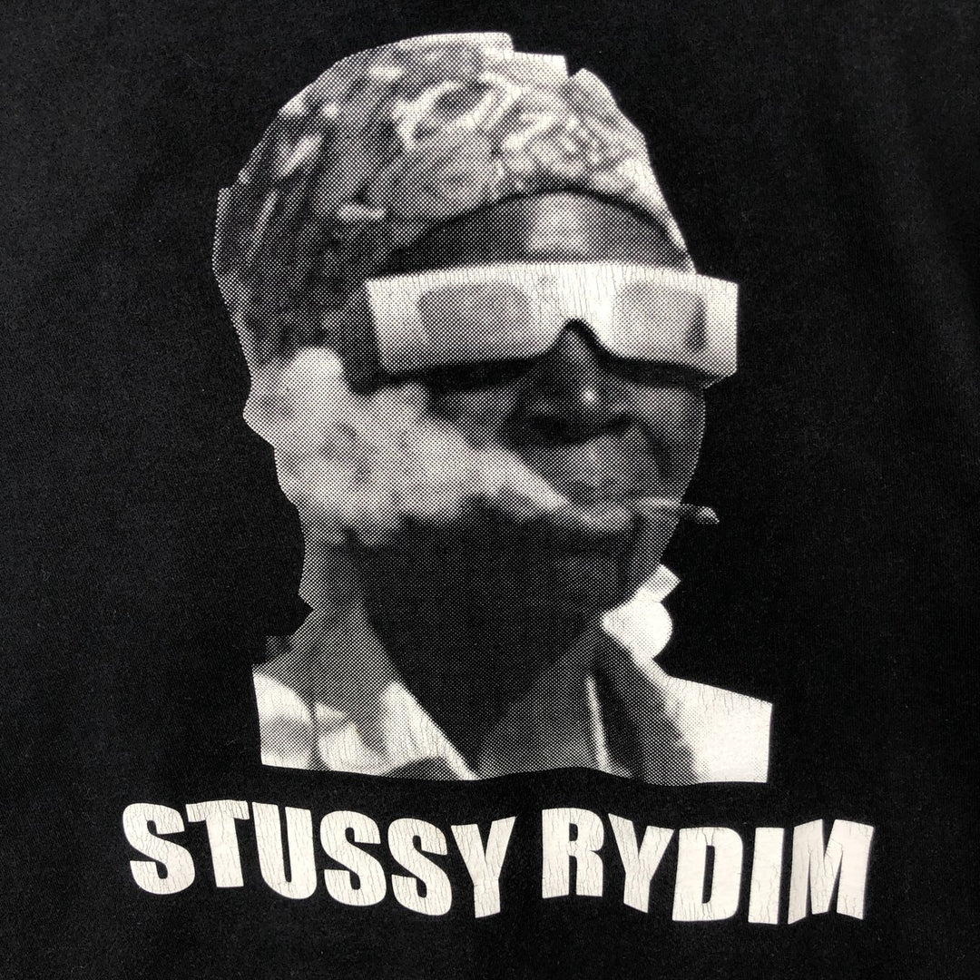 STUSSY surf skate T-shirt, size M for men cotton black type Vintage Second Hand