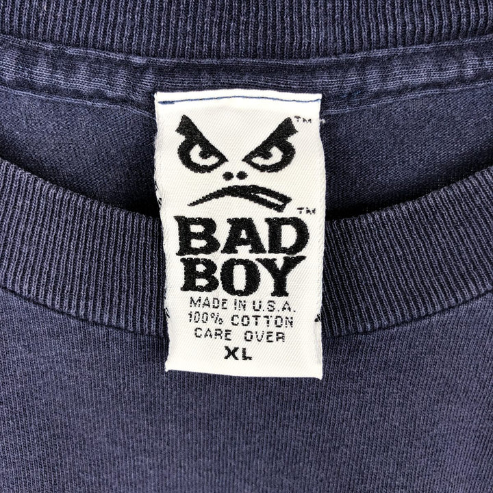 90'S Bad Boy surf/skate t-shirt, made in USA, men's size XL equivalent, vintage. cotton navy blue type Vintage Second Hand