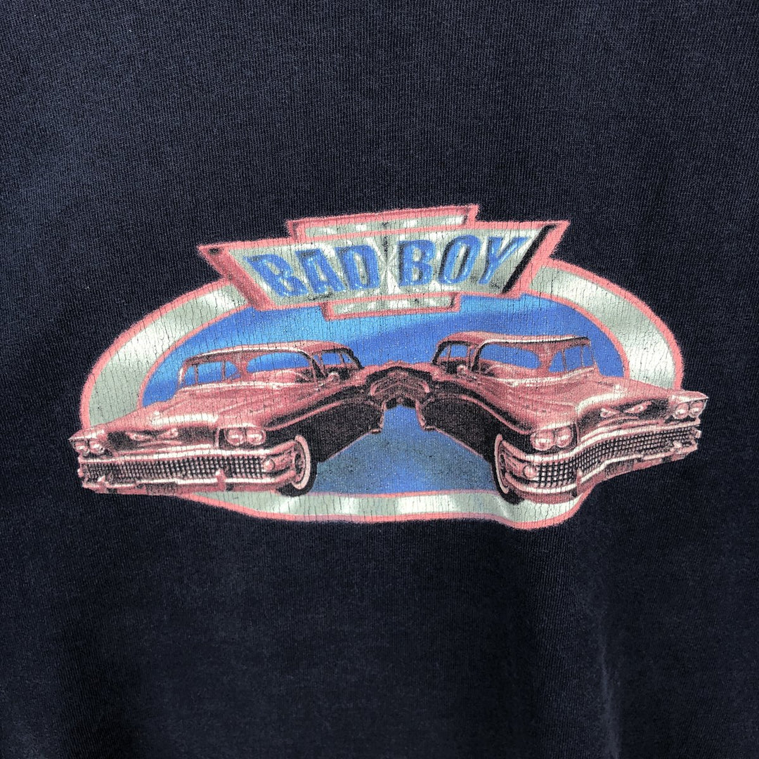 90'S Bad Boy surf/skate t-shirt, made in USA, men's size XL equivalent, vintage. cotton navy blue type Vintage Second Hand
