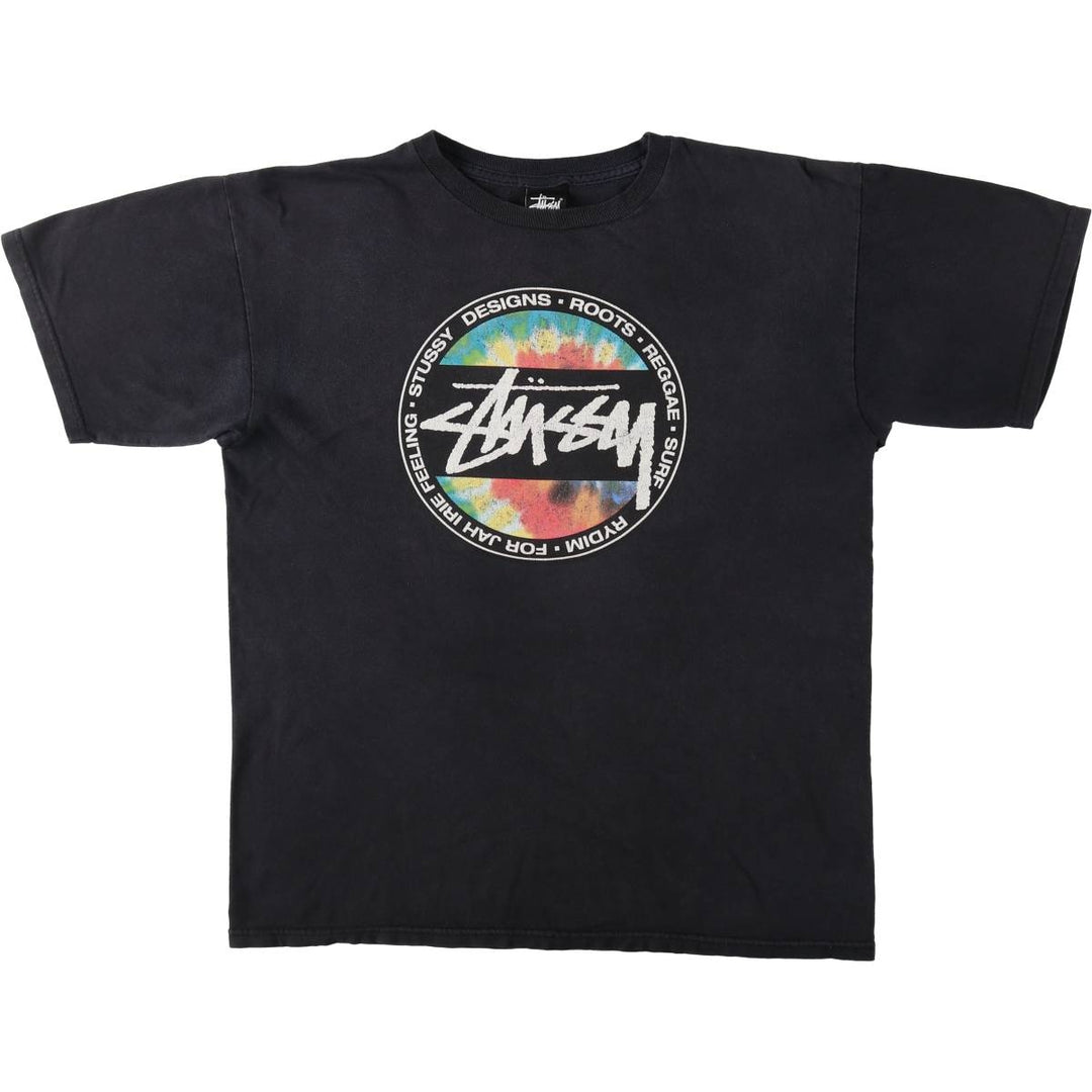STUSSY surf skate T-shirt, size M for men cotton black type Vintage Second Hand