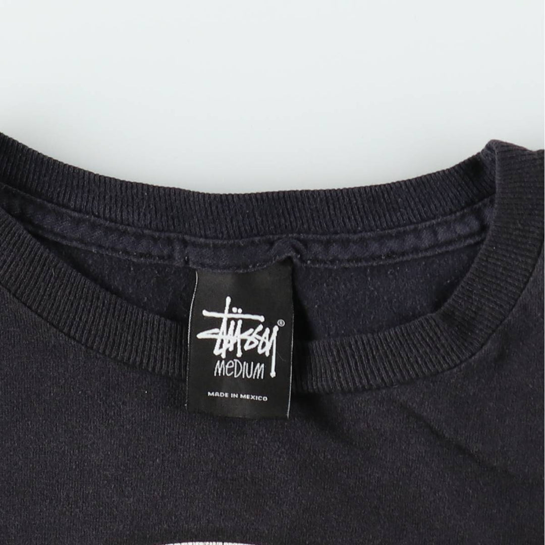 STUSSY surf skate T-shirt, size M for men cotton black type Vintage Second Hand