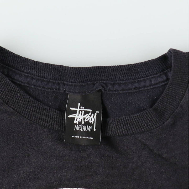 STUSSY surf skate T-shirt, size M for men cotton black type Vintage Second Hand