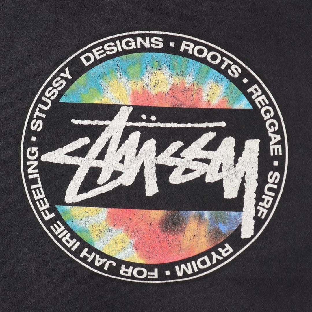 STUSSY surf skate T-shirt, size M for men cotton black type Vintage Second Hand