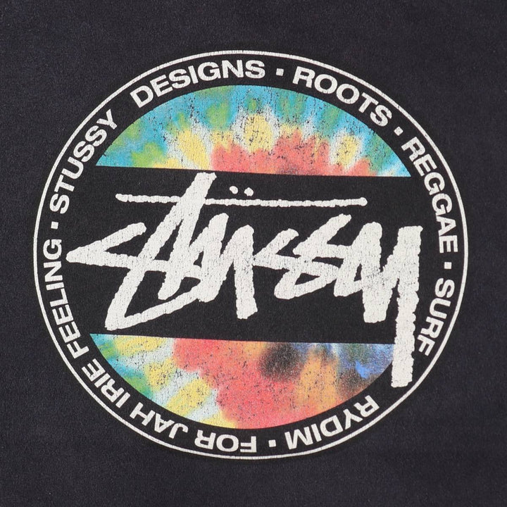 STUSSY surf skate T-shirt, size M for men cotton black type Vintage Second Hand