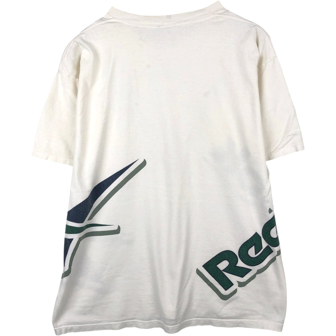 ~2000'S Reebok Logo Print T-Shirt, Made in USA, Men's Size XL cotton white type Vintage Second Hand