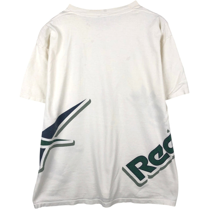 ~2000'S Reebok Logo Print T-Shirt, Made in USA, Men's Size XL cotton white type Vintage Second Hand