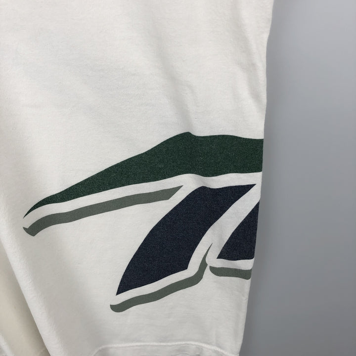 ~2000'S Reebok Logo Print T-Shirt, Made in USA, Men's Size XL cotton white type Vintage Second Hand