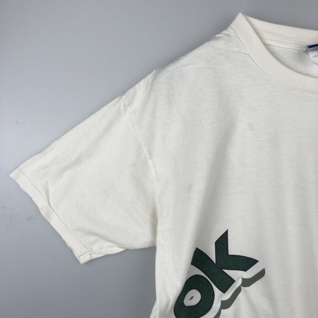 ~2000'S Reebok Logo Print T-Shirt, Made in USA, Men's Size XL cotton white type Vintage Second Hand