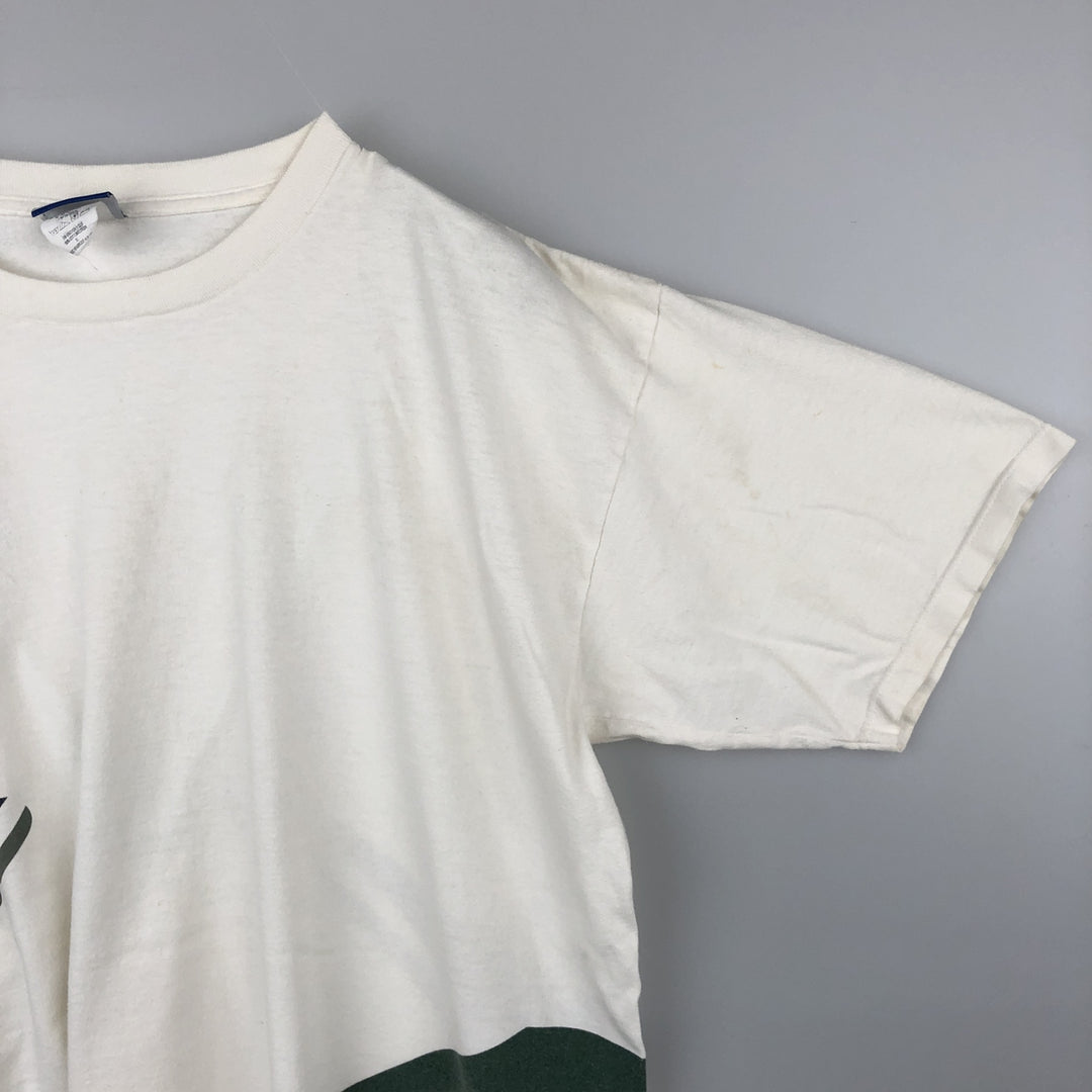 ~2000'S Reebok Logo Print T-Shirt, Made in USA, Men's Size XL cotton white type Vintage Second Hand