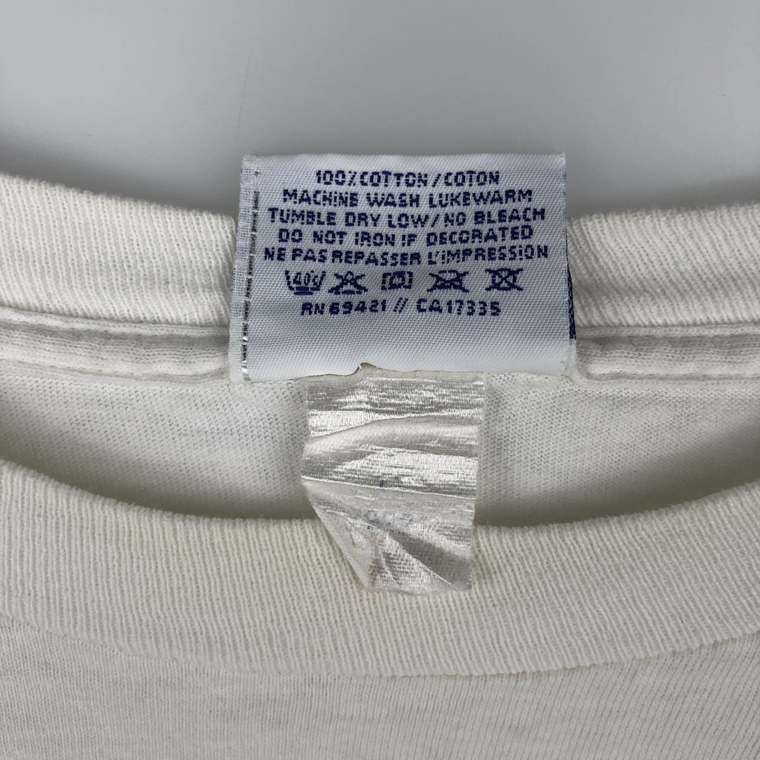 90'S Reebok Logo Print T-Shirt Made in USA Men's L Size Vintage cotton white type Vintage Second Hand