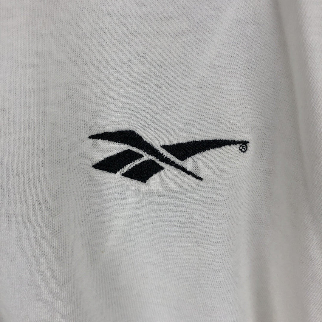 90'S Reebok Logo Print T-Shirt Made in USA Men's L Size Vintage cotton white type Vintage Second Hand
