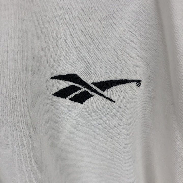 90'S Reebok Logo Print T-Shirt Made in USA Men's L Size Vintage cotton white type Vintage Second Hand