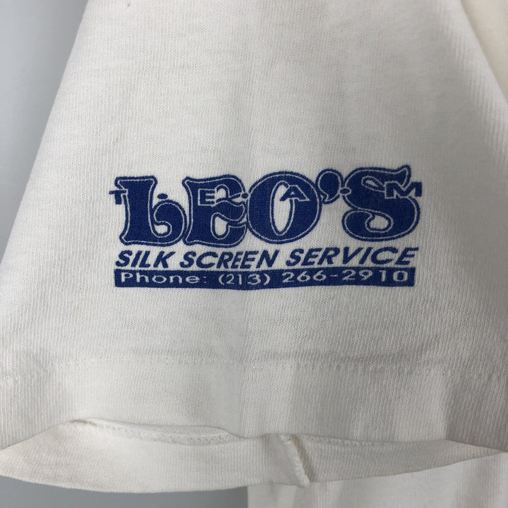 90'S Reebok Logo Print T-Shirt Made in USA Men's L Size Vintage cotton white type Vintage Second Hand