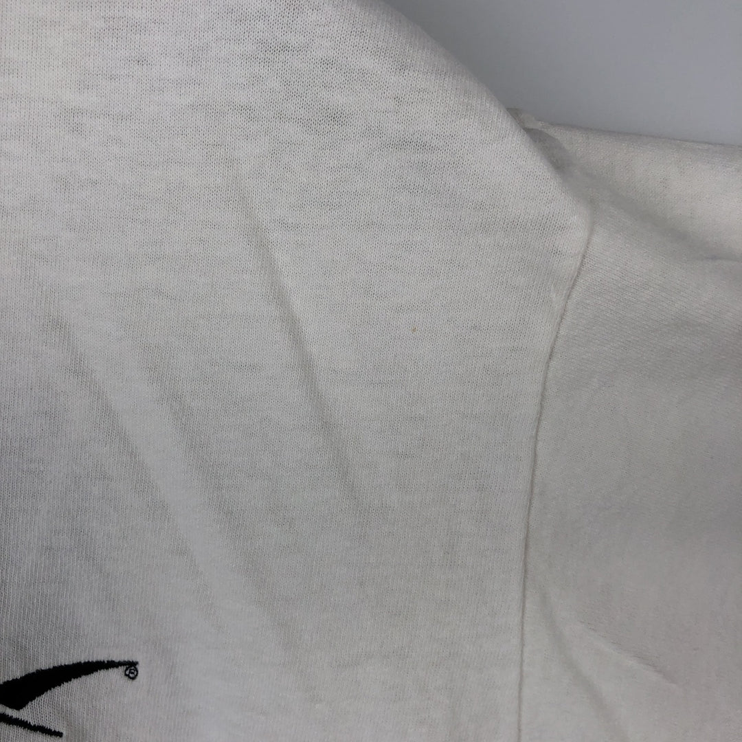 90'S Reebok Logo Print T-Shirt Made in USA Men's L Size Vintage cotton white type Vintage Second Hand