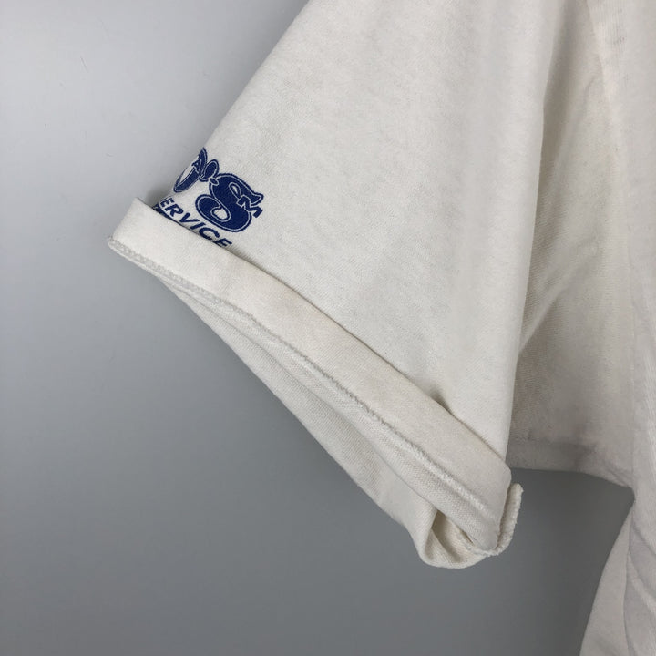 90'S Reebok Logo Print T-Shirt Made in USA Men's L Size Vintage cotton white type Vintage Second Hand