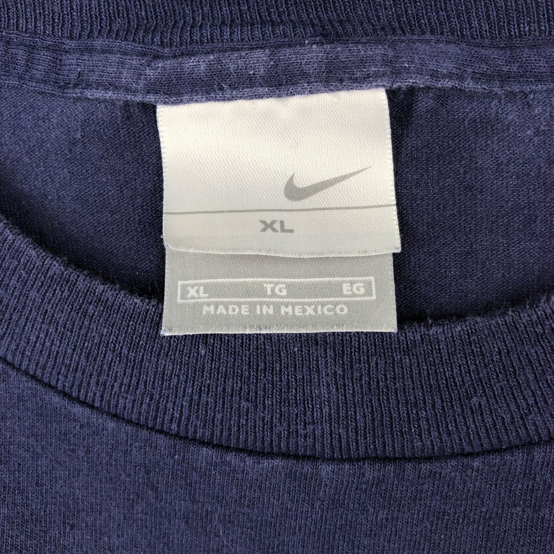 00'S Nike Sports Print T-shirt Men's XL size cotton navy blue type Vintage Second Hand