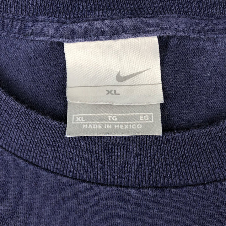 00'S Nike Sports Print T-shirt Men's XL size cotton navy blue type Vintage Second Hand