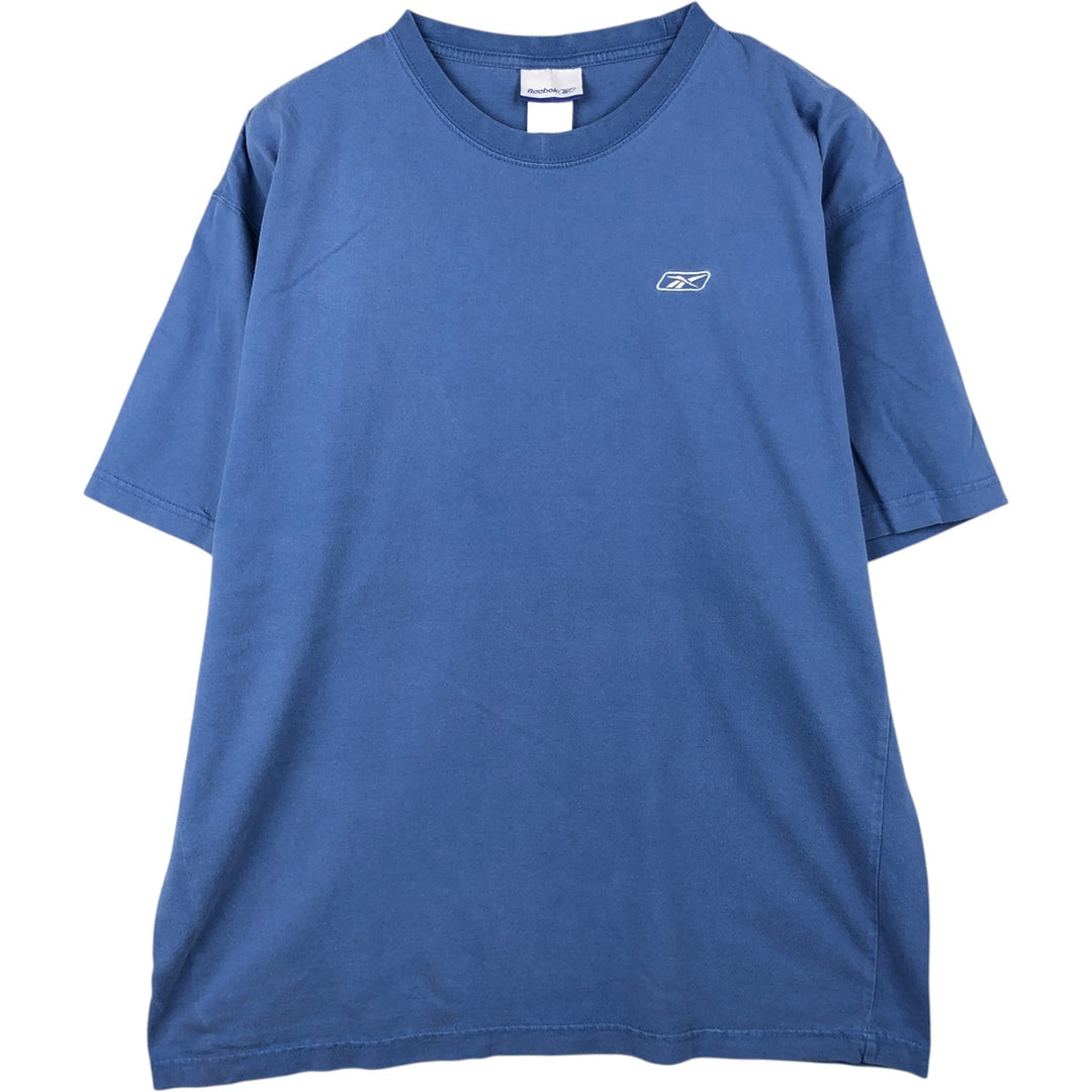 2000'S Reebok T-shirt with one-point logo, men's size XL (approx.) cotton blue type Vintage Second Hand