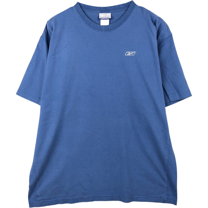 2000'S Reebok T-shirt with one-point logo, men's size XL (approx.) cotton blue type Vintage Second Hand