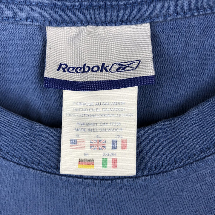 2000'S Reebok T-shirt with one-point logo, men's size XL (approx.) cotton blue type Vintage Second Hand