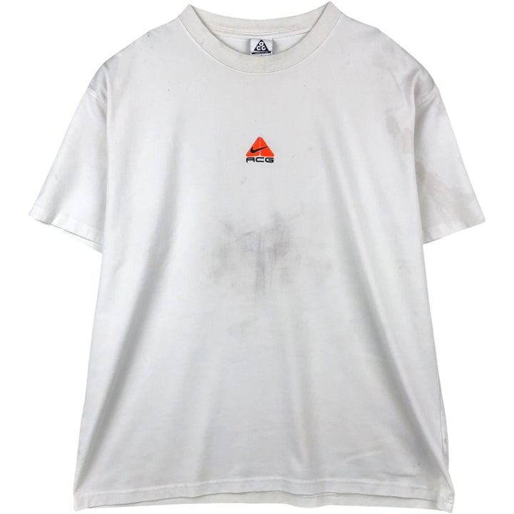 Nike ACG Loose Fit Logo T-Shirt, Men's Size L (approx.) polyester white type Vintage Second Hand