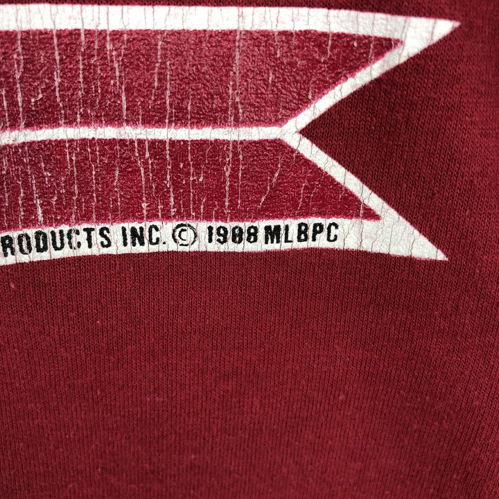 80'S Champion Tricot Tag MLB Philadelphia Phillies Logo Print T-Shirt, Made in USA, Men's XL (approx.) Vintage polyester red type Vintage Second Hand