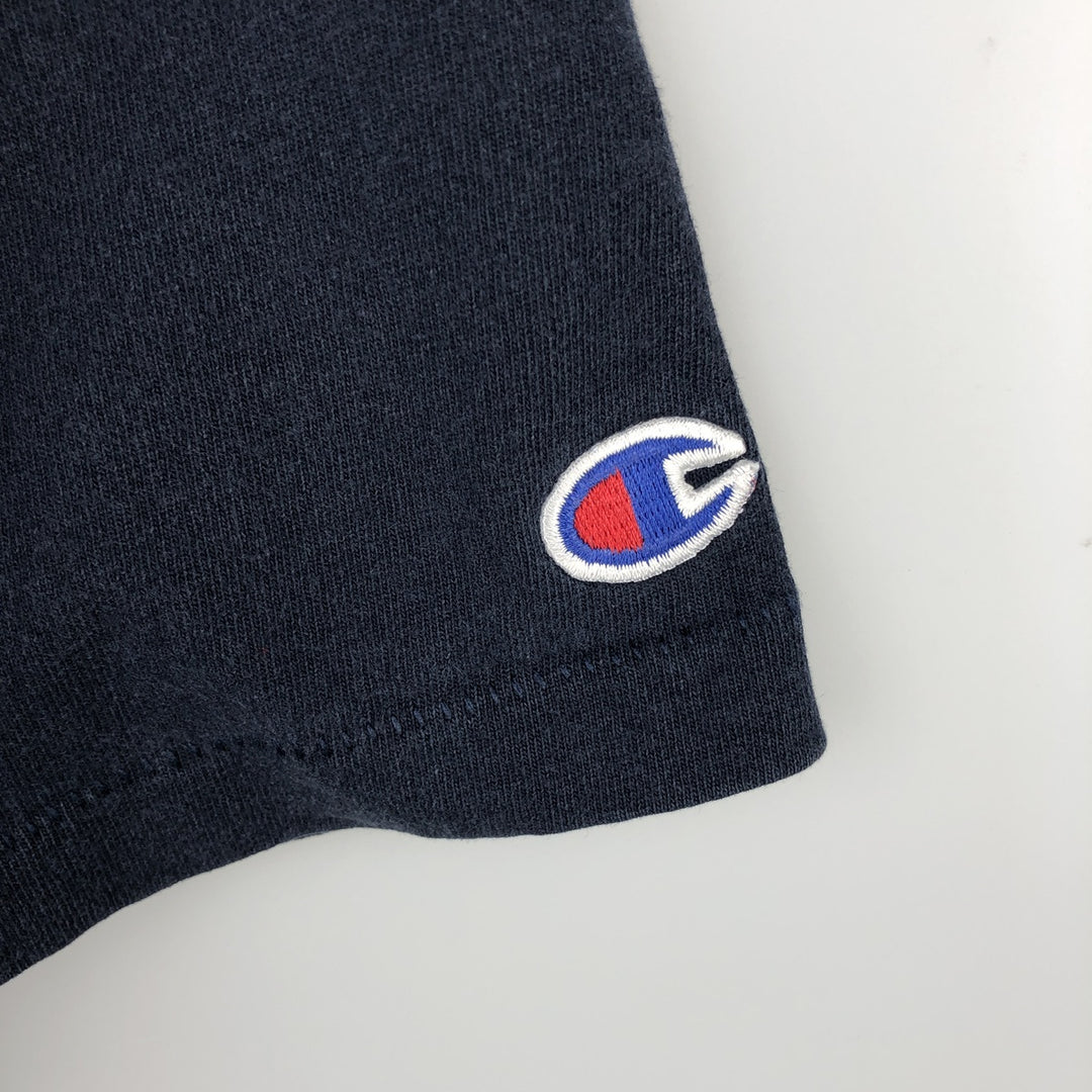 90'S Champion Logo Print T-Shirt Made in USA Men's XL Vintage cotton navy blue type Vintage Second Hand
