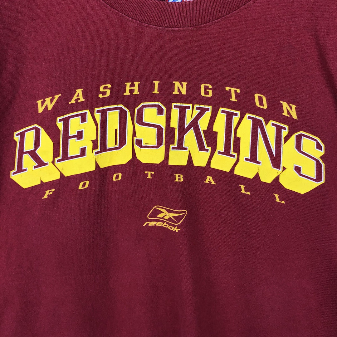 Reebok NFL Washington Redskins sports print t-shirt, men's size XL (approx.) cotton red type Vintage Second Hand