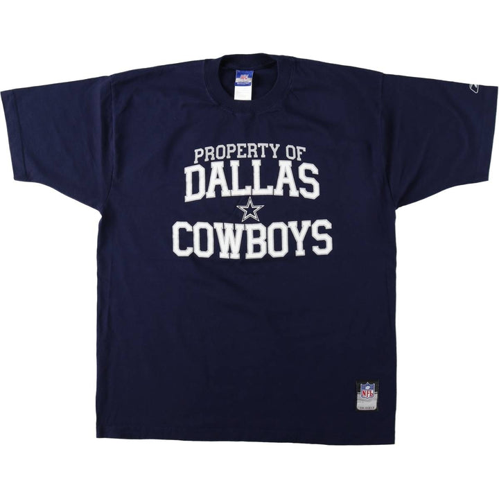Reebok NFL Dallas Cowboys sports print T-shirt, men's size L (approx.) cotton navy blue type Vintage Second Hand