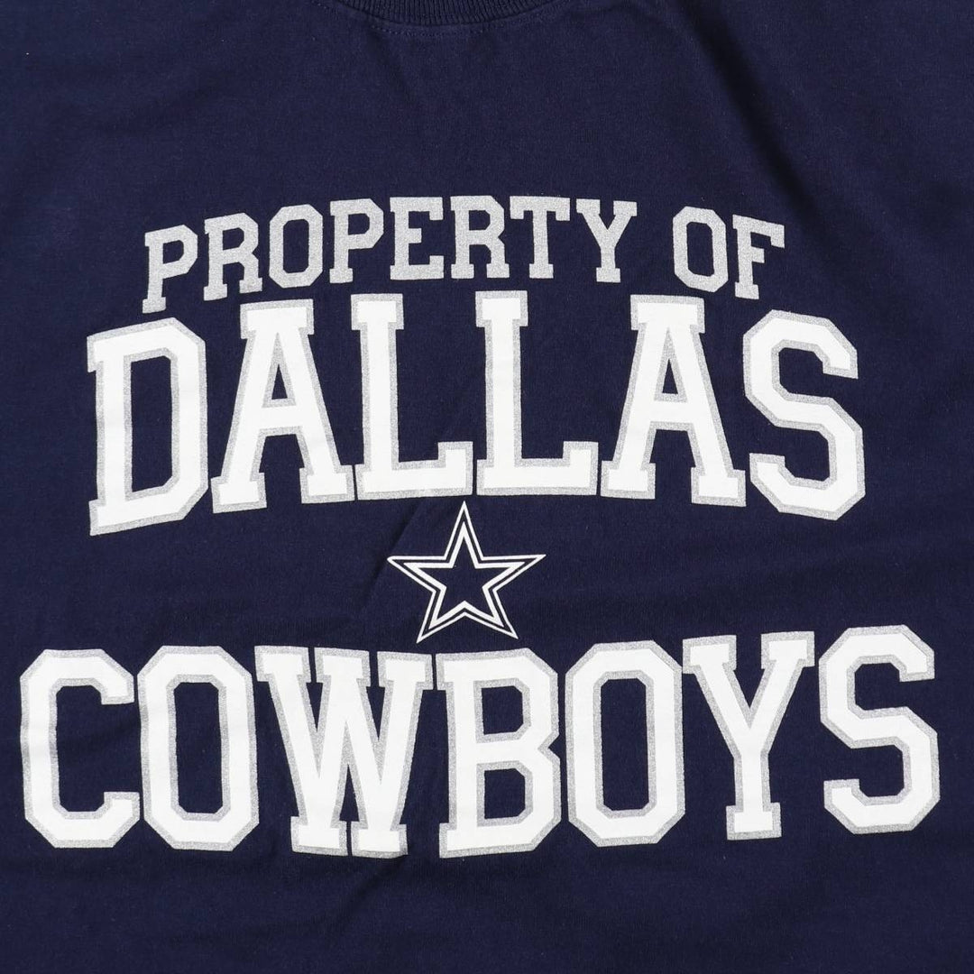 Reebok NFL Dallas Cowboys sports print T-shirt, men's size L (approx.) cotton navy blue type Vintage Second Hand