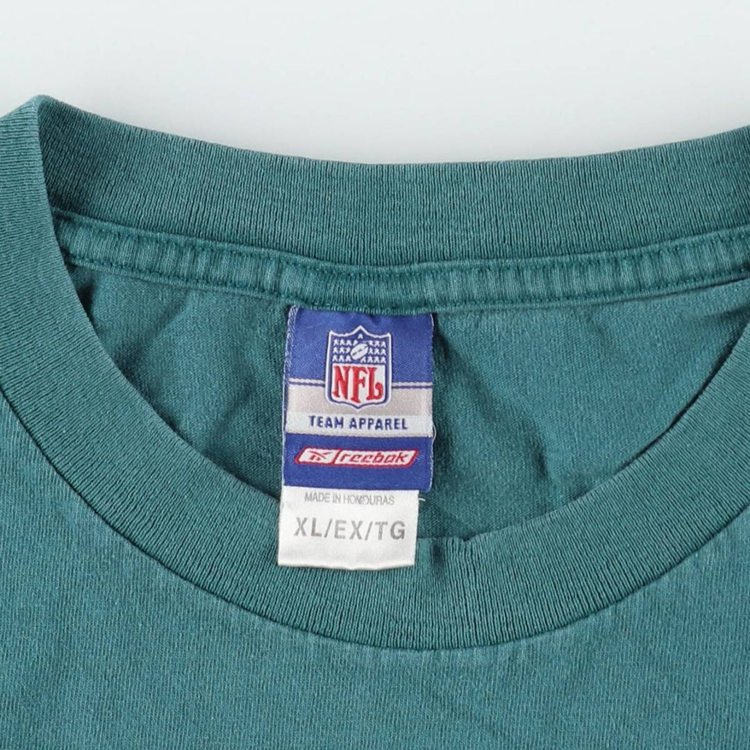 Reebok NFL Philadelphia Eagles Logo Print T-Shirt, Men's Size XL (approx.) cotton blue type Vintage Second Hand