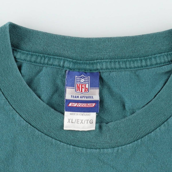 Reebok NFL Philadelphia Eagles Logo Print T-Shirt, Men's Size XL (approx.) cotton blue type Vintage Second Hand