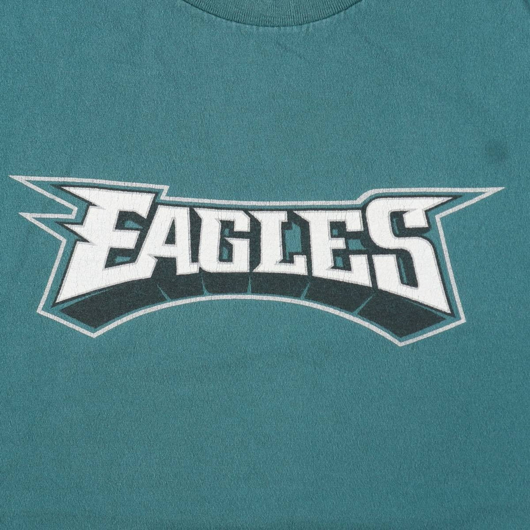 Reebok NFL Philadelphia Eagles Logo Print T-Shirt, Men's Size XL (approx.) cotton blue type Vintage Second Hand