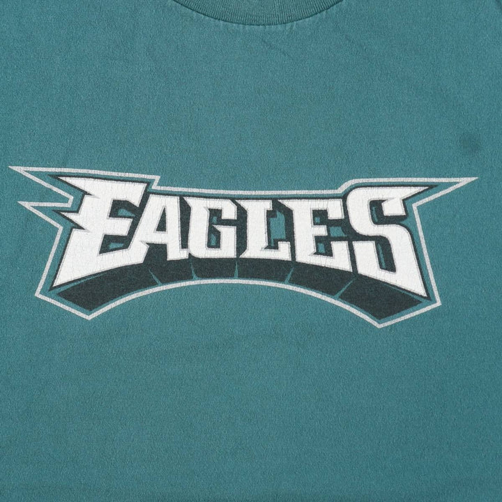 Reebok NFL Philadelphia Eagles Logo Print T-Shirt, Men's Size XL (approx.) cotton blue type Vintage Second Hand