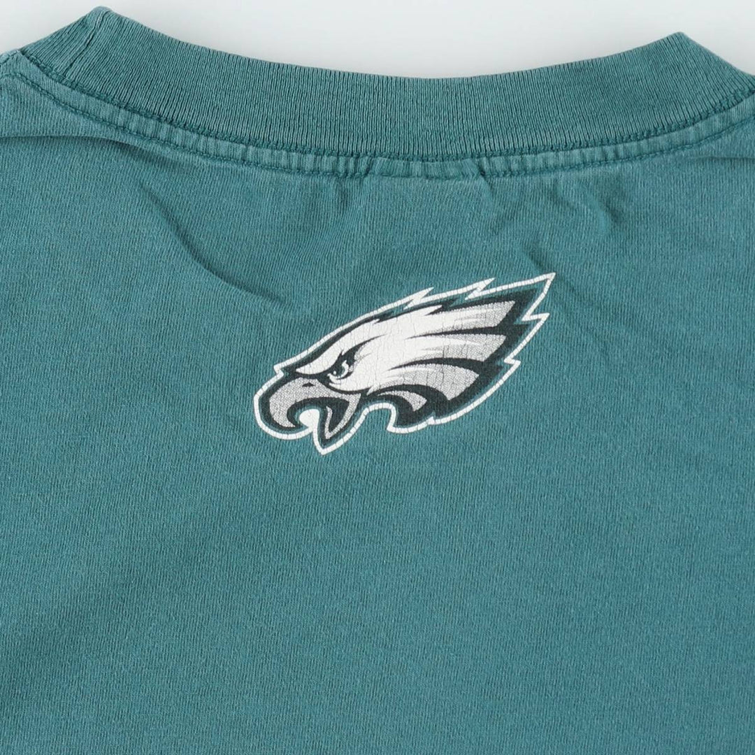 Reebok NFL Philadelphia Eagles Logo Print T-Shirt, Men's Size XL (approx.) cotton blue type Vintage Second Hand
