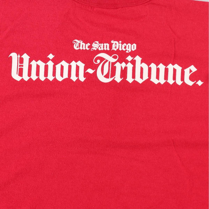 90s-00'S Majestic MLB Los Angeles Angels American flag pattern Henley neck sports print T-shirt, men's size XL. cotton red type Vintage Second Hand