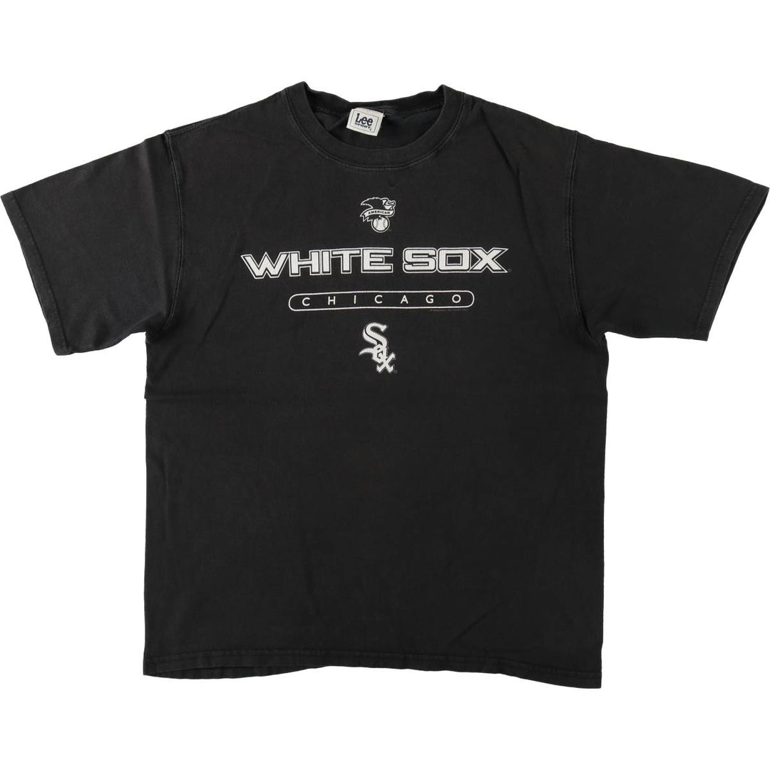 2000'S Lee SPORT MLB CHICAGO WHITE SOX Logo Print T-Shirt, Men's Size L (approx.) unclear black type Vintage Second Hand