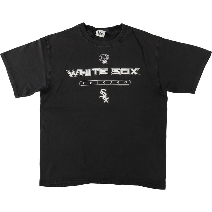 2000'S Lee SPORT MLB CHICAGO WHITE SOX Logo Print T-Shirt, Men's Size L (approx.) unclear black type Vintage Second Hand